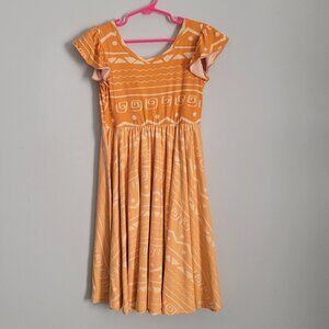 Dot Dot Smile Dress Girl's 7 Youth Orange Aztec Twirl Empire Waist NWT